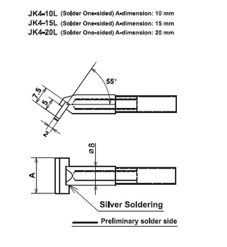 ปลายหัวแร้งซามูไร Cera cote solder tip samurai jk4-10l solder one-sided a-dimension 10mm